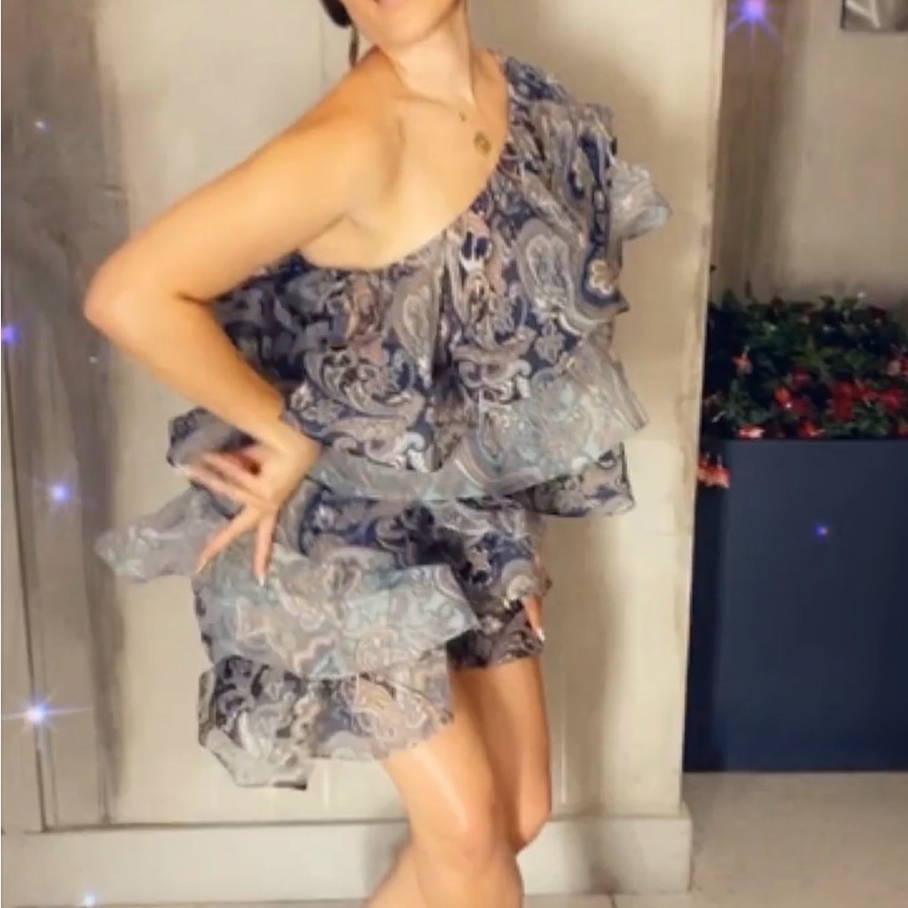 One-Shoulder Ruffle Mini Dress - Picture 4 of 5